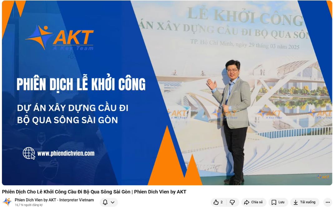 Phiên dịch cho Lễ khởi công Cầu đi bộ qua sông Sài Gòn
