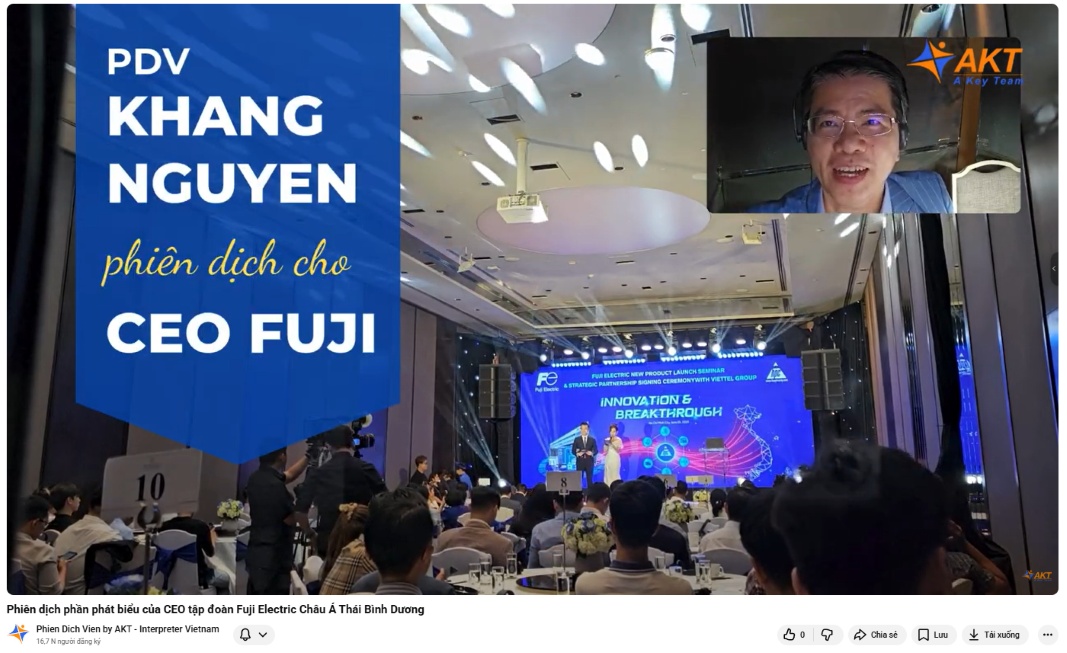 Phiên dịch phần phát biểu của CEO tập đoàn Fuji Electric Châu Á Thái Bình Dương
