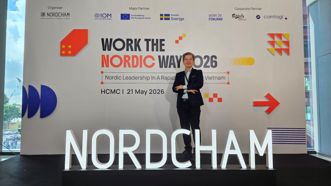 Phiên dịch cabin tiếng anh Khang Nguyễn tại sự kiện work the nordic way